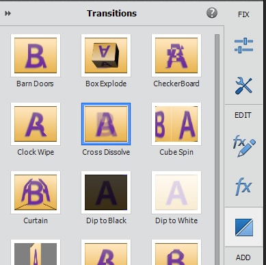 Transizione in Adobe Premiere Elements