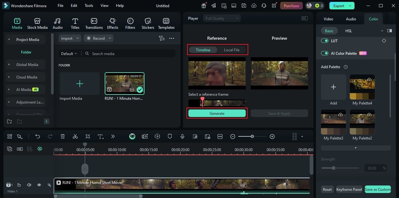 generate from timeline or local file