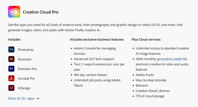 adobe creative cloud pro business