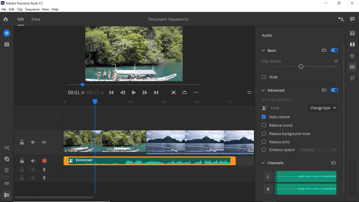 add transition adobe rush