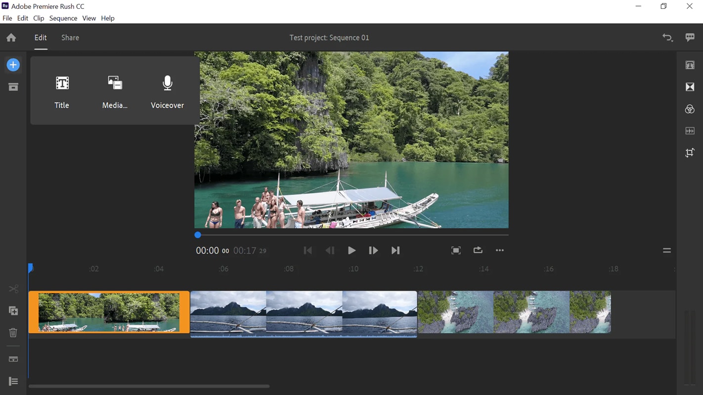 arrange clips adobe rush