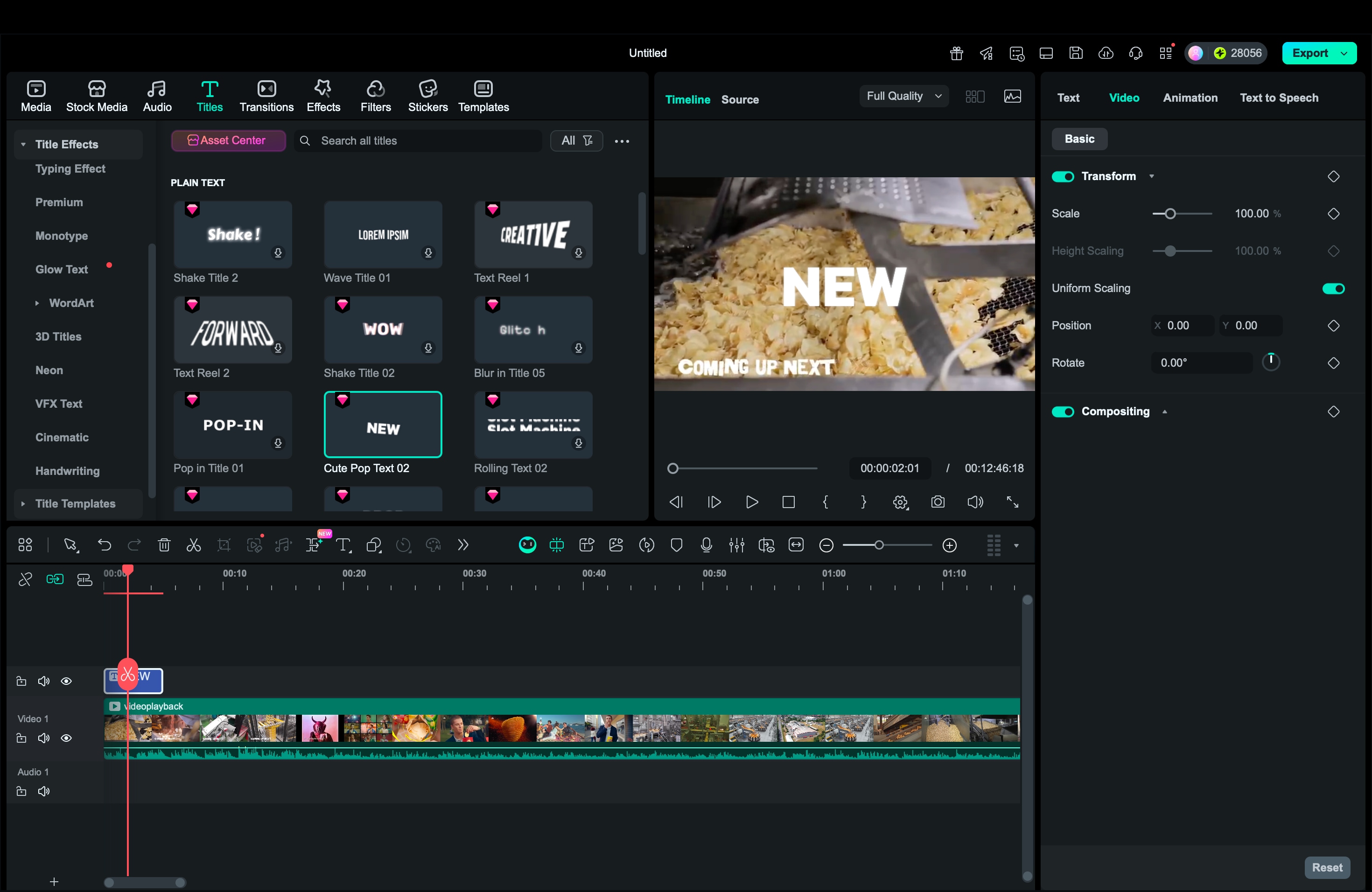 add chip ad title filmora