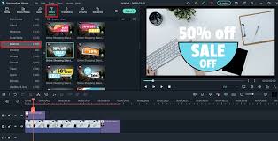 Animated text titles for advertising videos in Filmora.