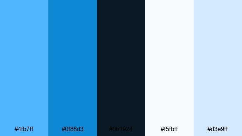 aero startup branding sky blue color palette with hex codes