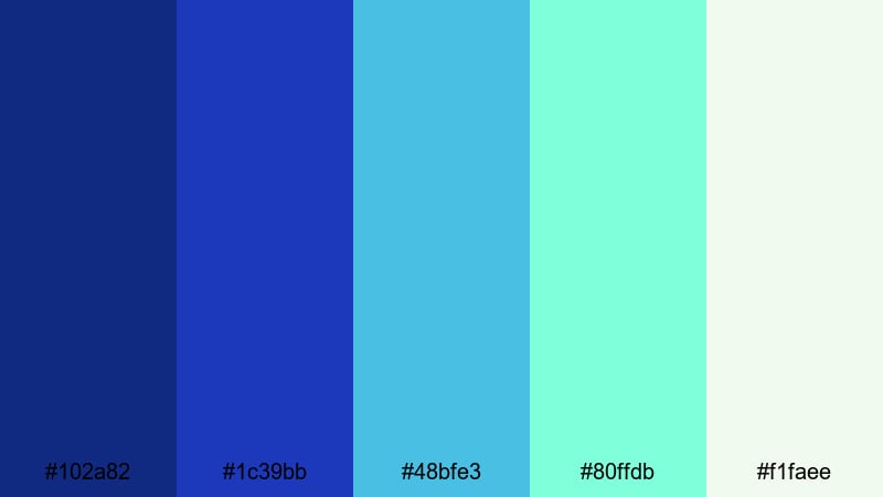 aero tech blueprint persian blue color palette with hex codes