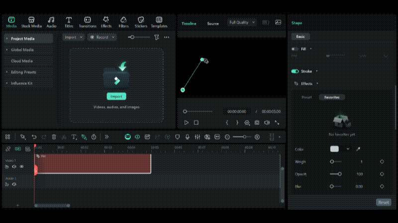 start drawing path in filmora