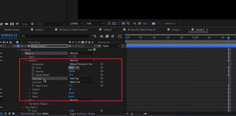 adjust the line shape