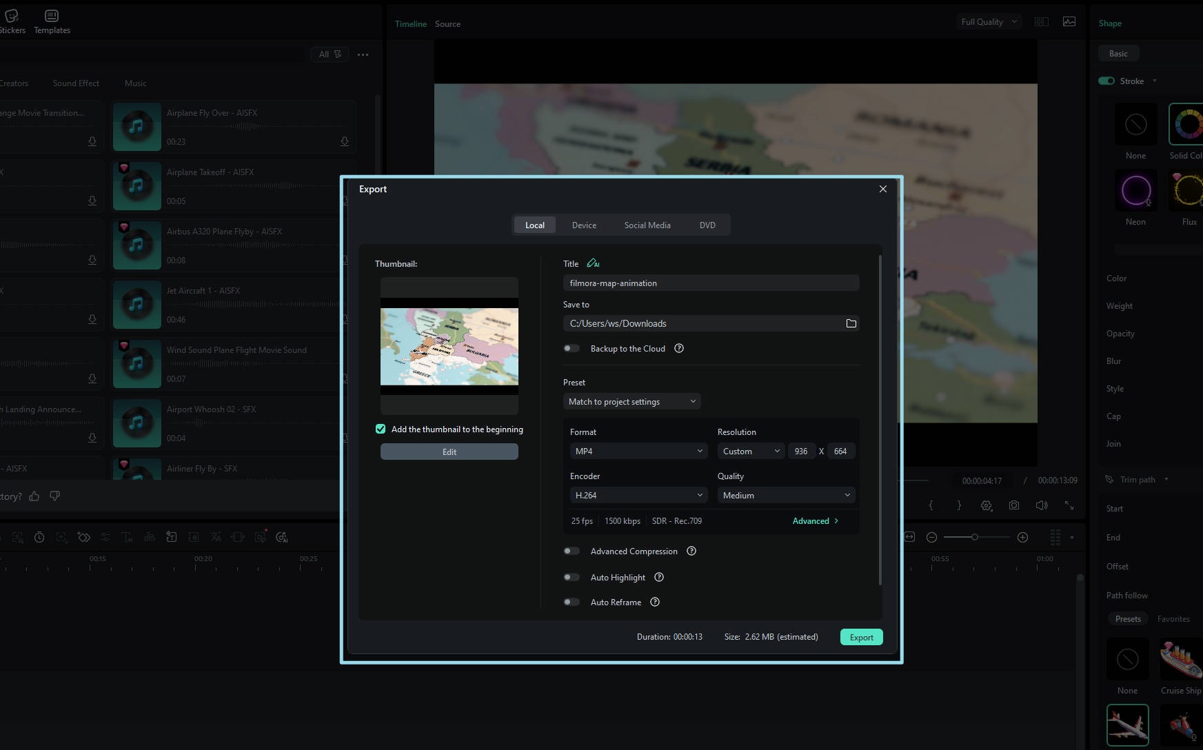 export your final video