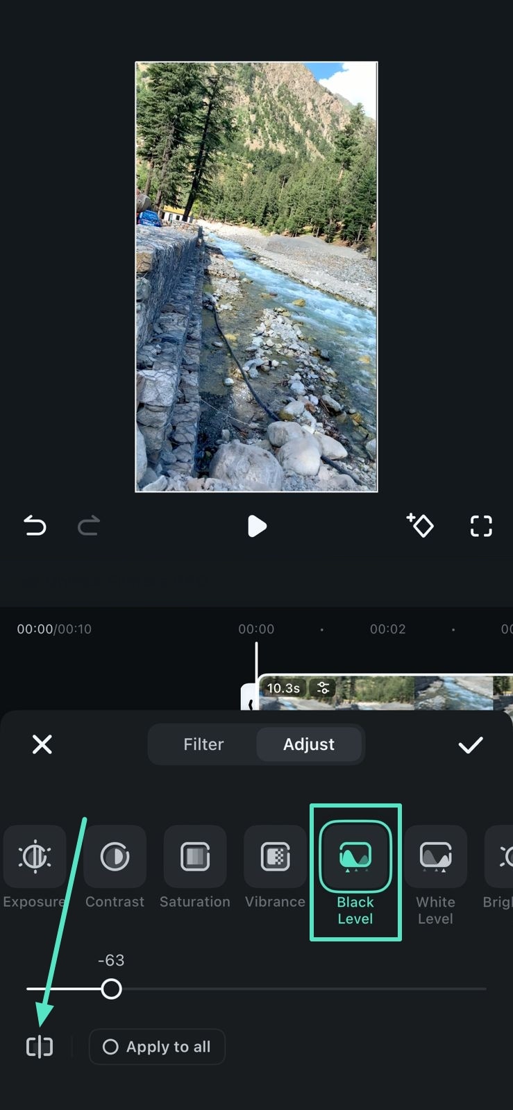 modifier le niveau de noir et comparer