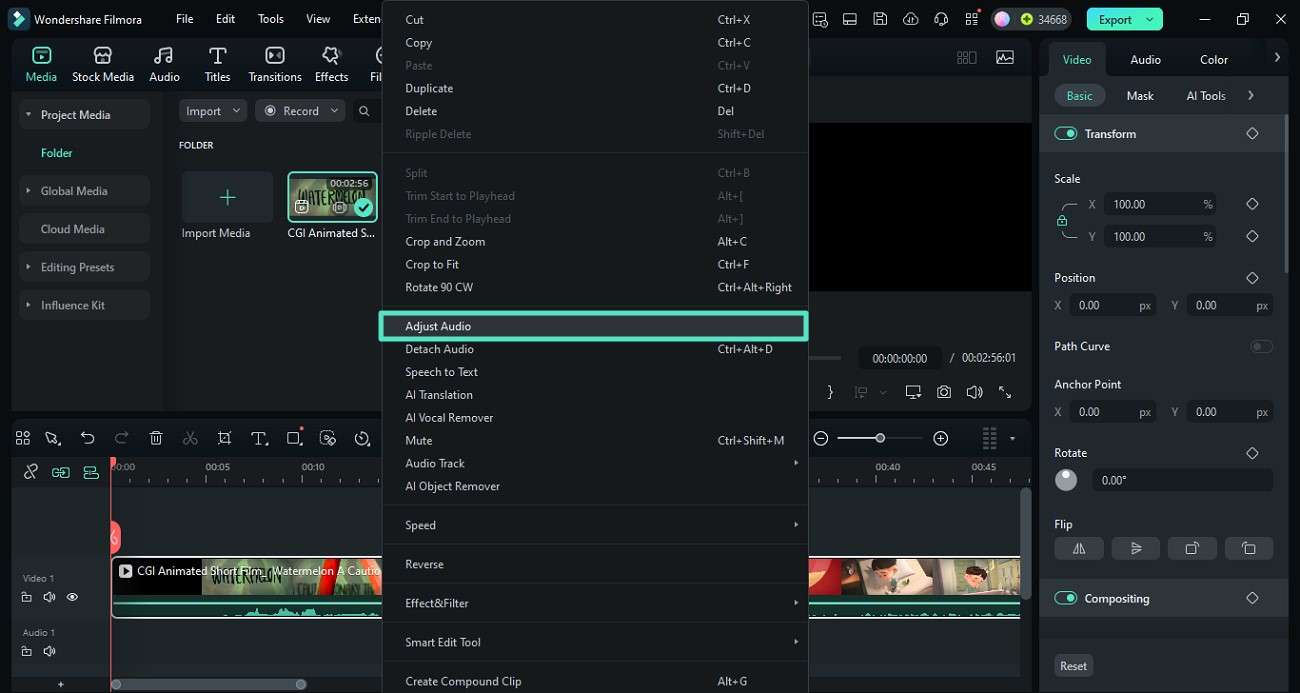 select adjust audio