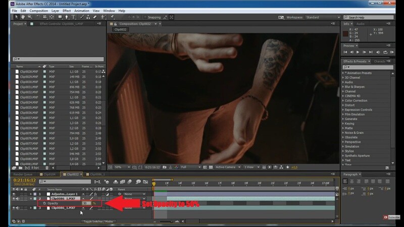set opacity on duplicate clip