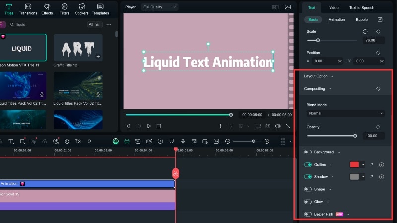 enhance the liquid text animation