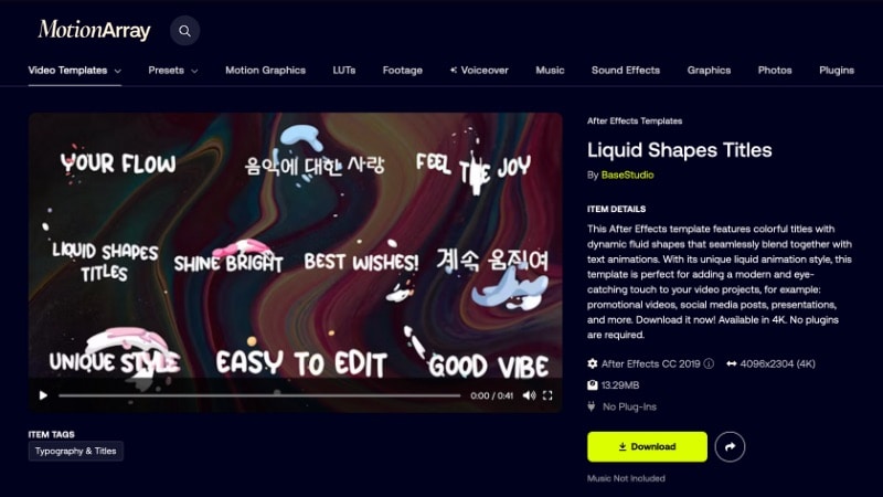 liquid shapes titles by basestudio