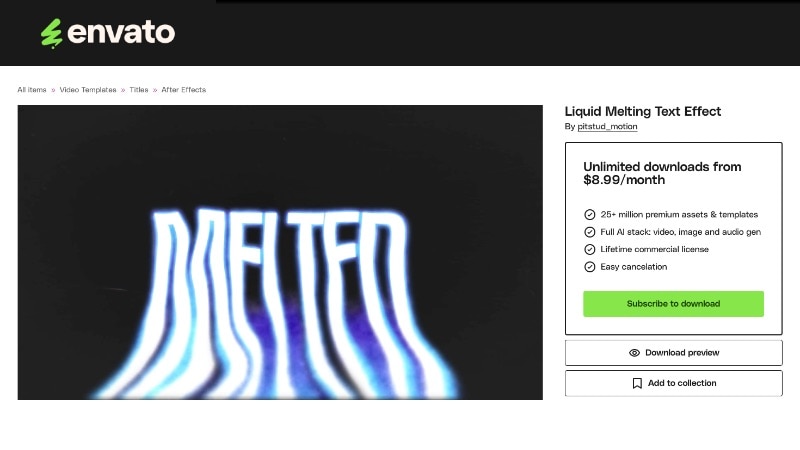 liquid melting text by pitstud motion