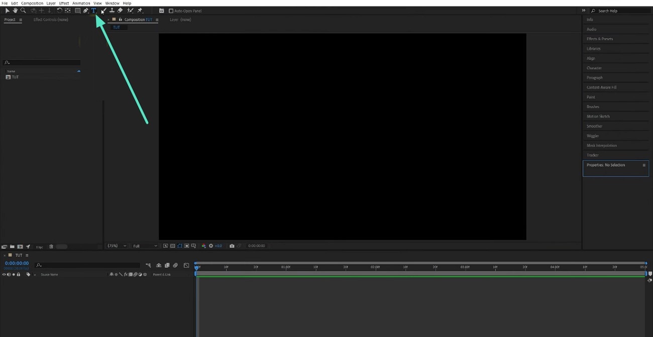 insert text box adobe after effects