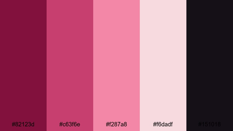 after party haze dark pink color palette with hex codes