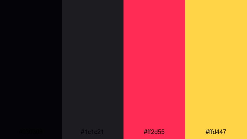 afterhours neon alley black red color palette with hex codes