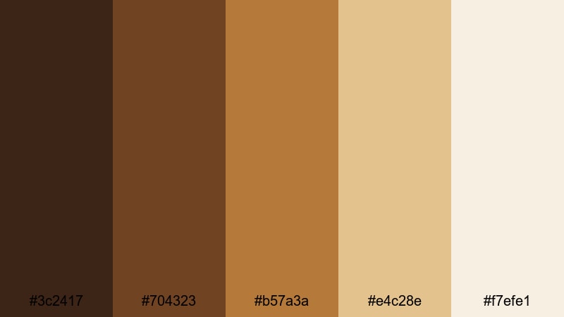 aged whiskey studio brown copper color palette with hex codes