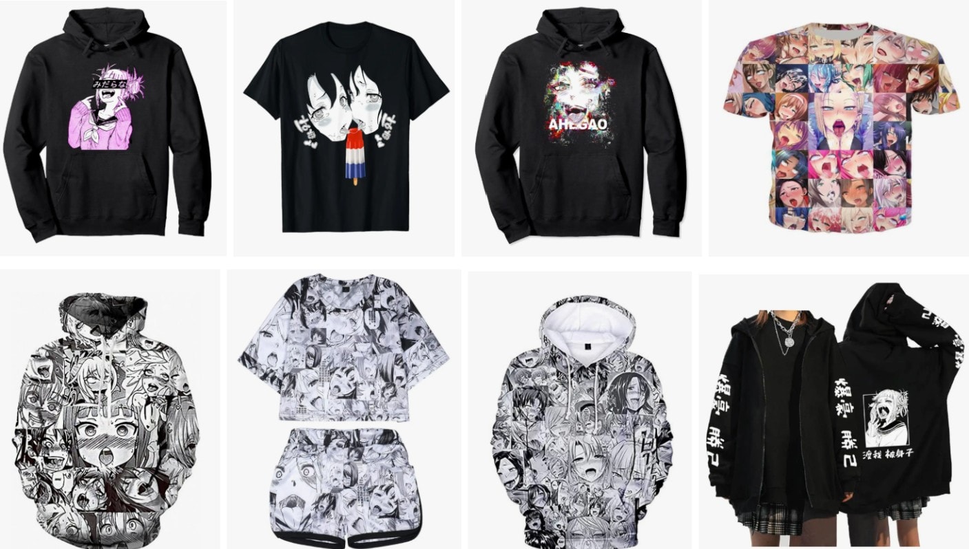 ahegao face on hoodies