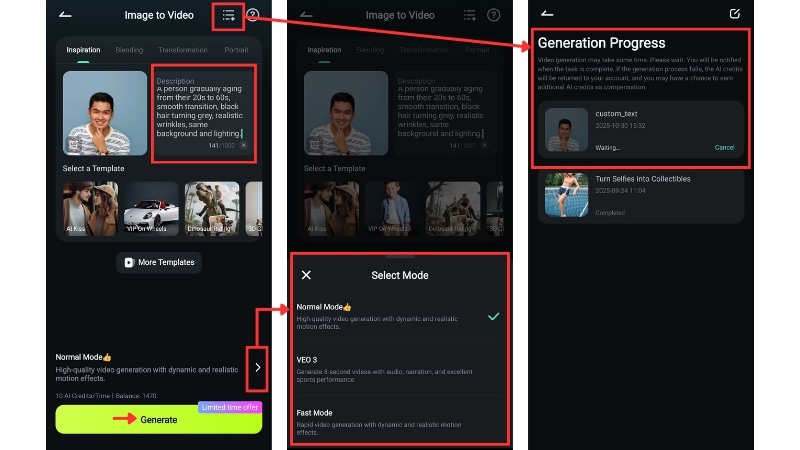 write the prompt and set mode