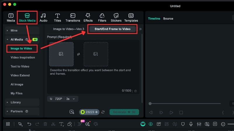 how to use start end frames