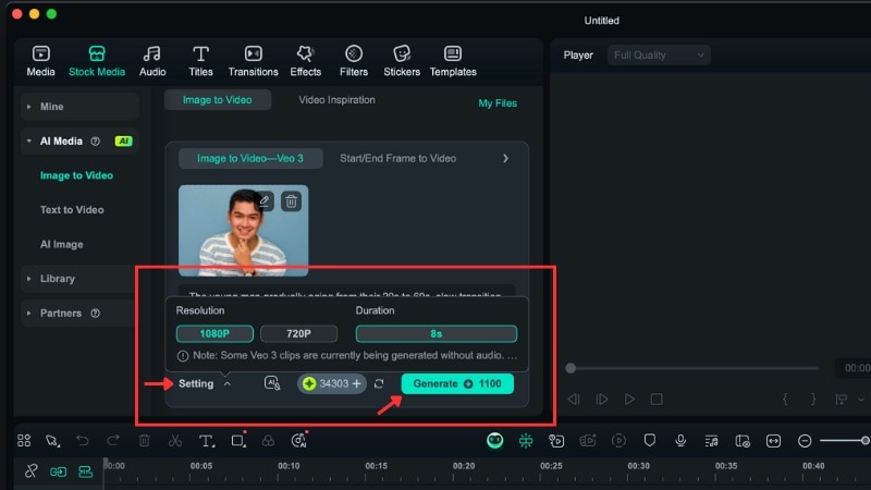 adjust the resolution and click generate