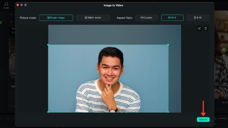 upload your portrait to the age filter