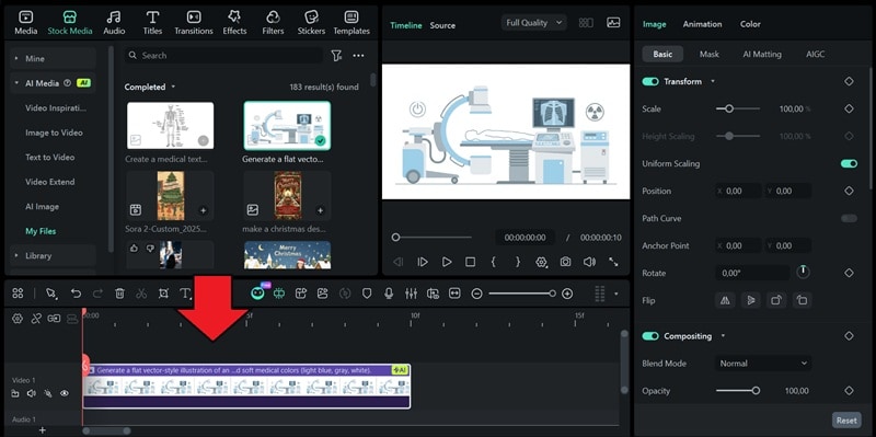 ajouter le résultat IA à la timeline