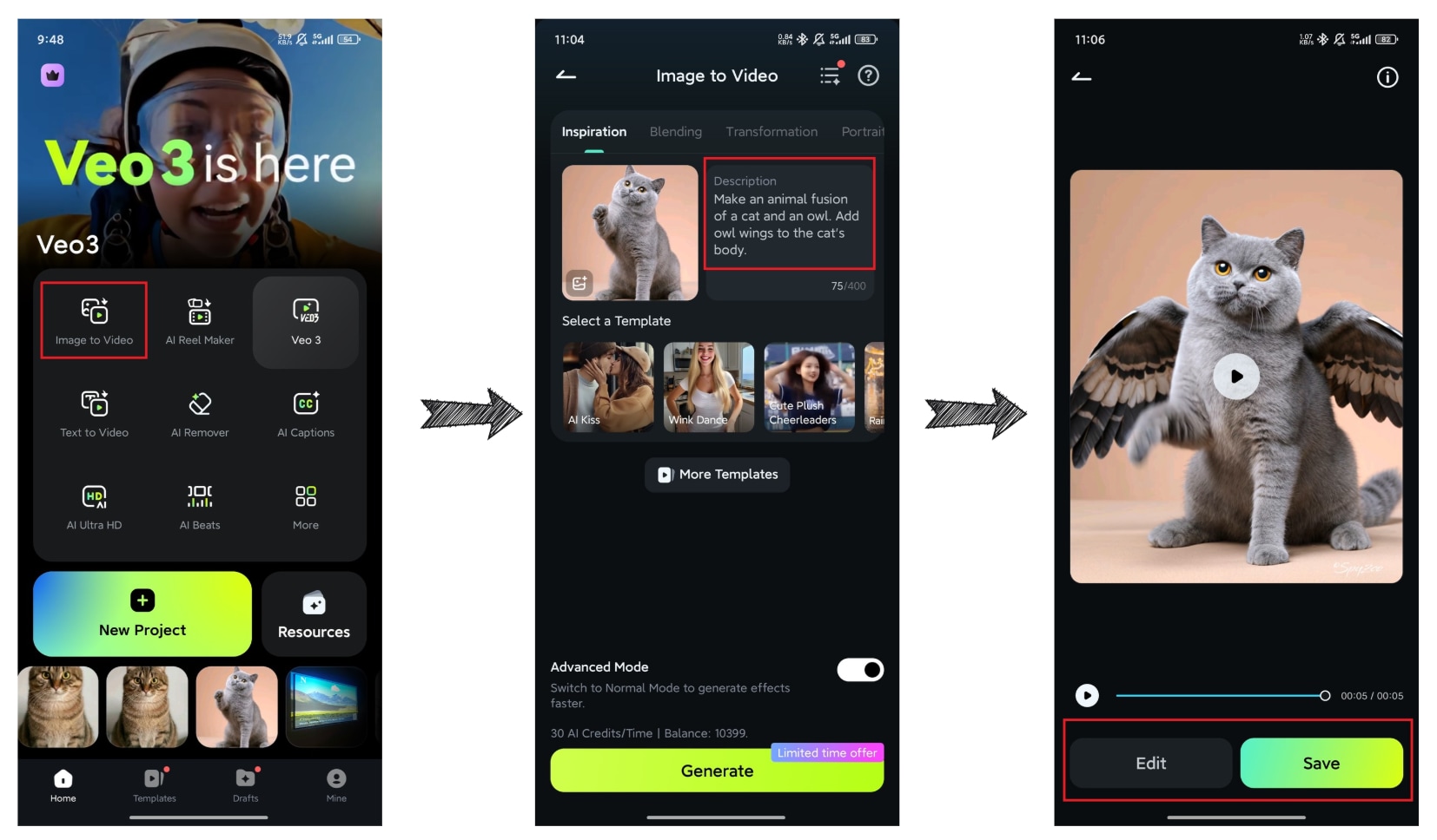 select inspiration mode in filmora