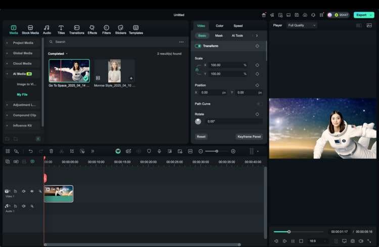 edit on filmora timeline