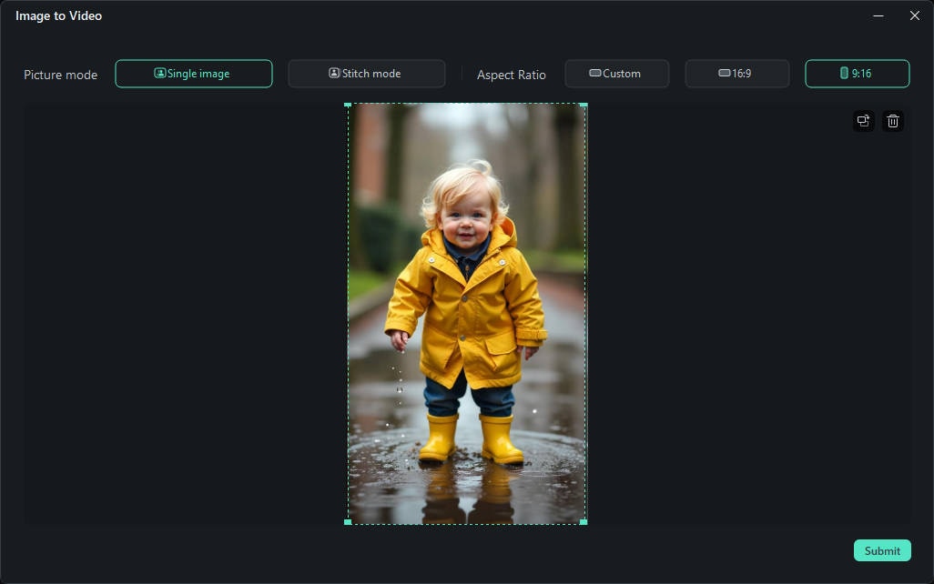 upload baby portrait for dancing animation