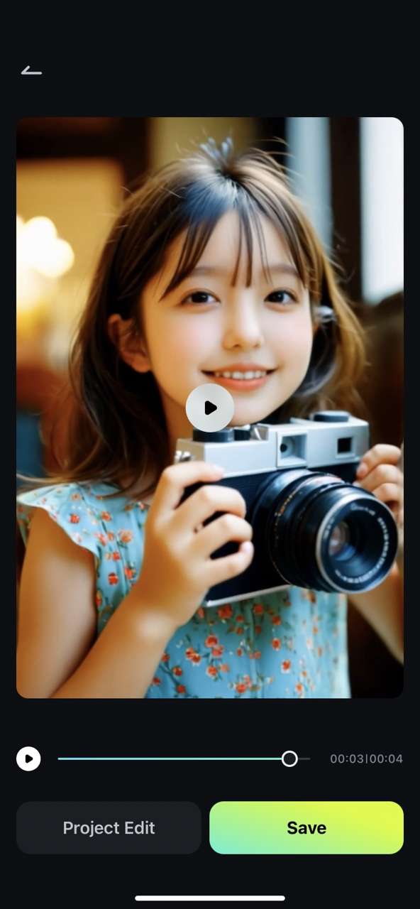 save the video after applying ai baby filter