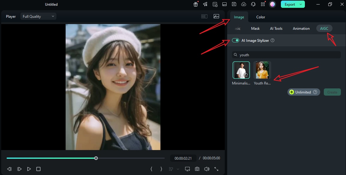 apply ai baby face filter on pc