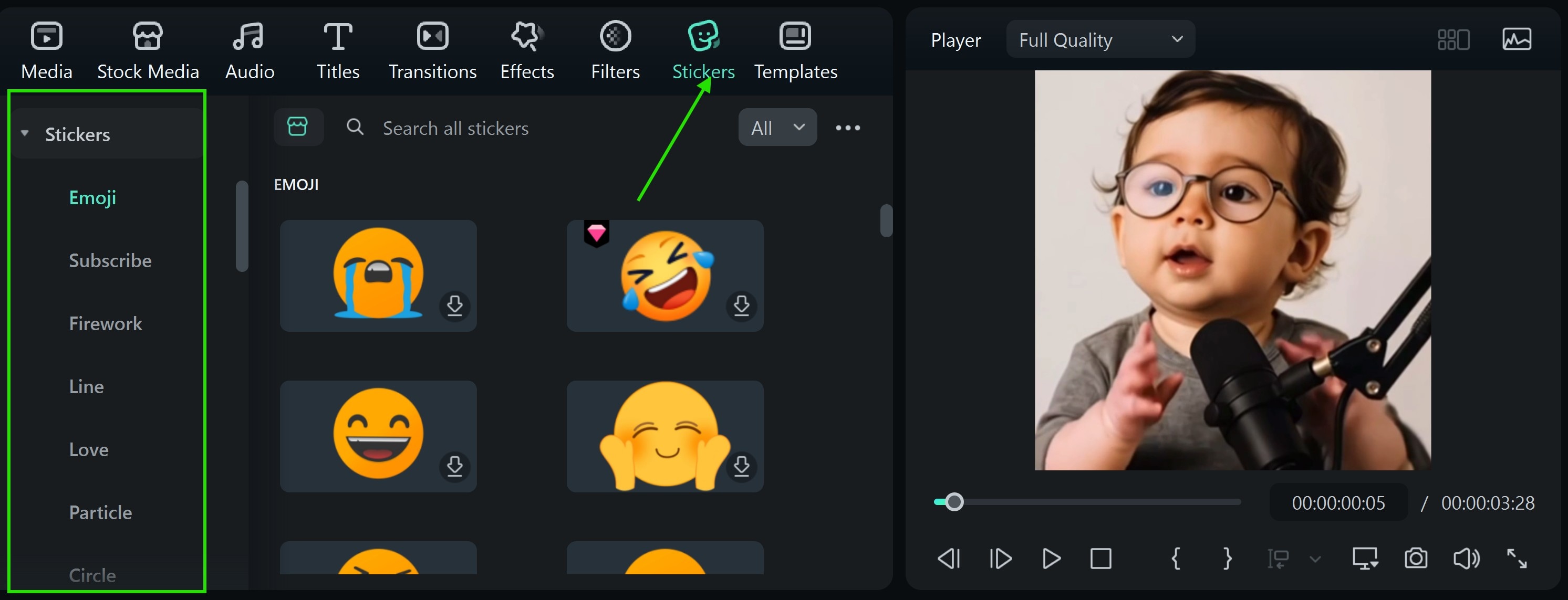 add stickers