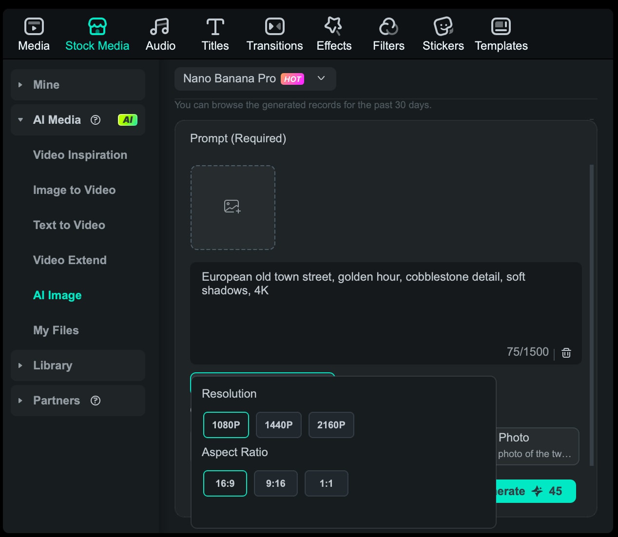 filmora ai image prompt
