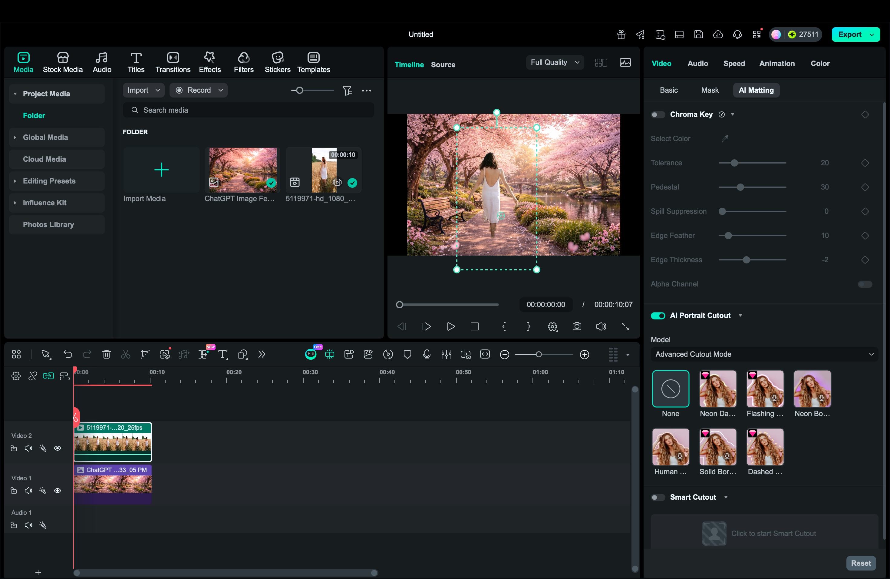 access ai portrait filmora