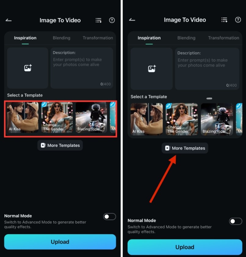 templates in image to video