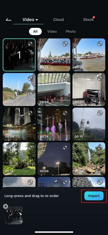 import photo and video to filmora