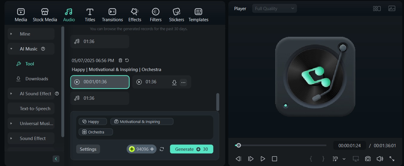 ai music generator results