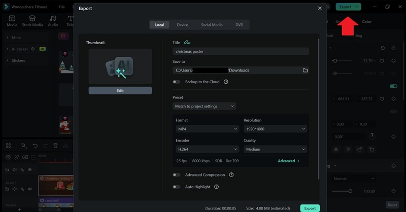 export and save the poster