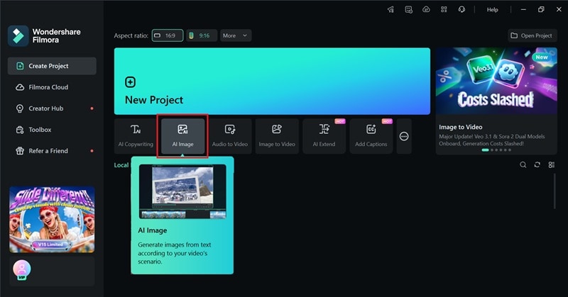 open ai image in filmora