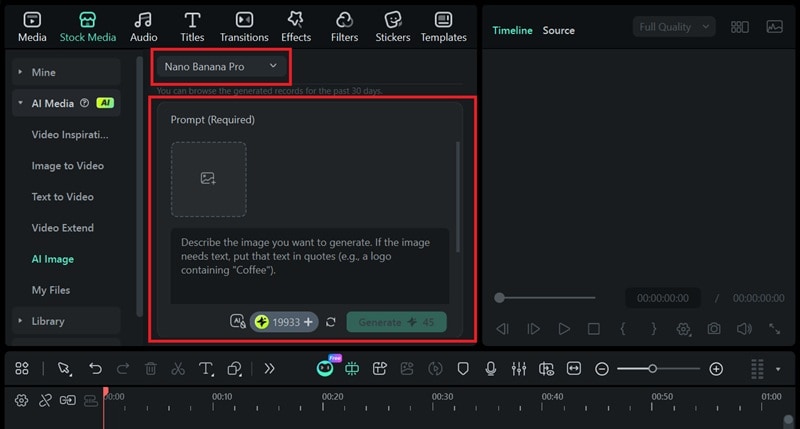 select nano banana pro and type prompt