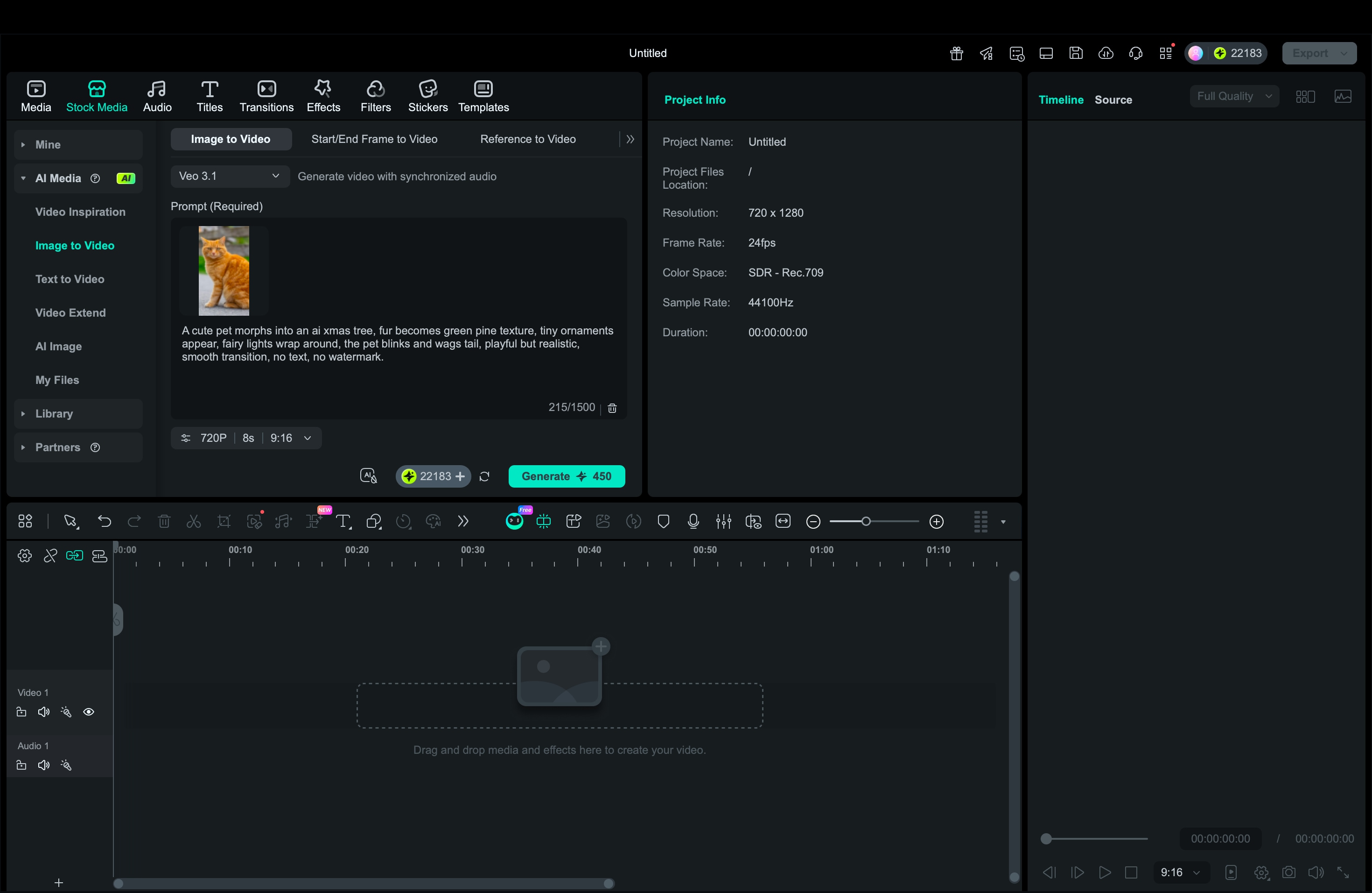 generate ai image to video christmas tree