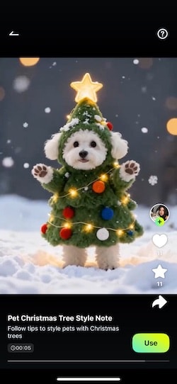 filmora ai christmas tree pet template
