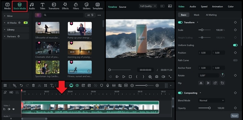 drag and trim the clips and