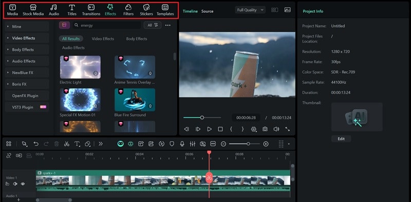enhance ad with filmora features