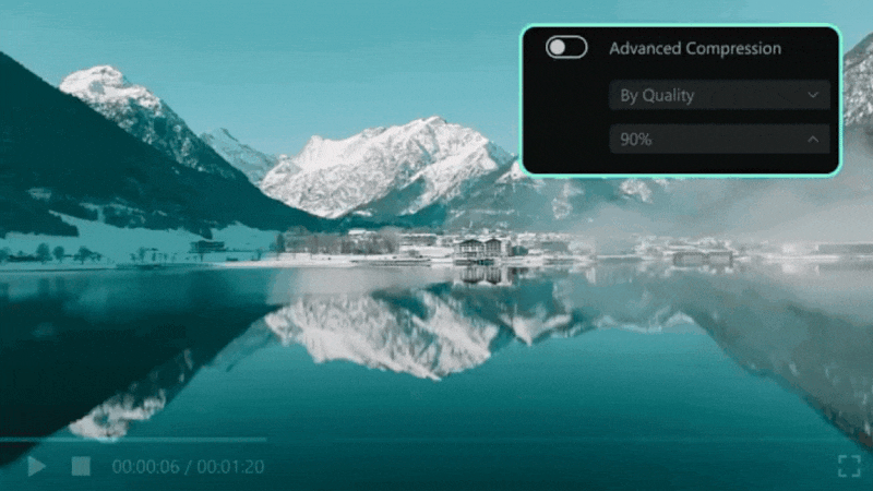 filmora advanced ai video compression feature