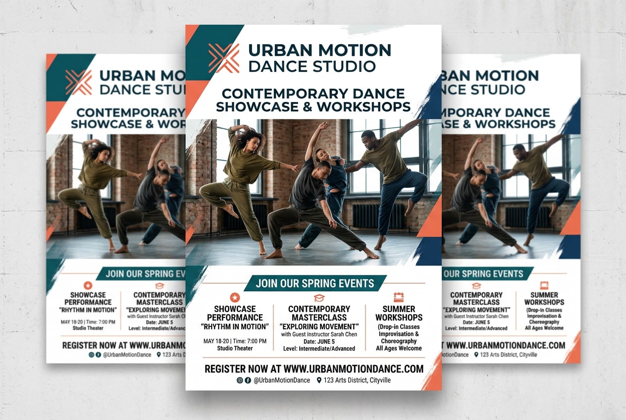 Streamline marketing with dance studio poster AI design