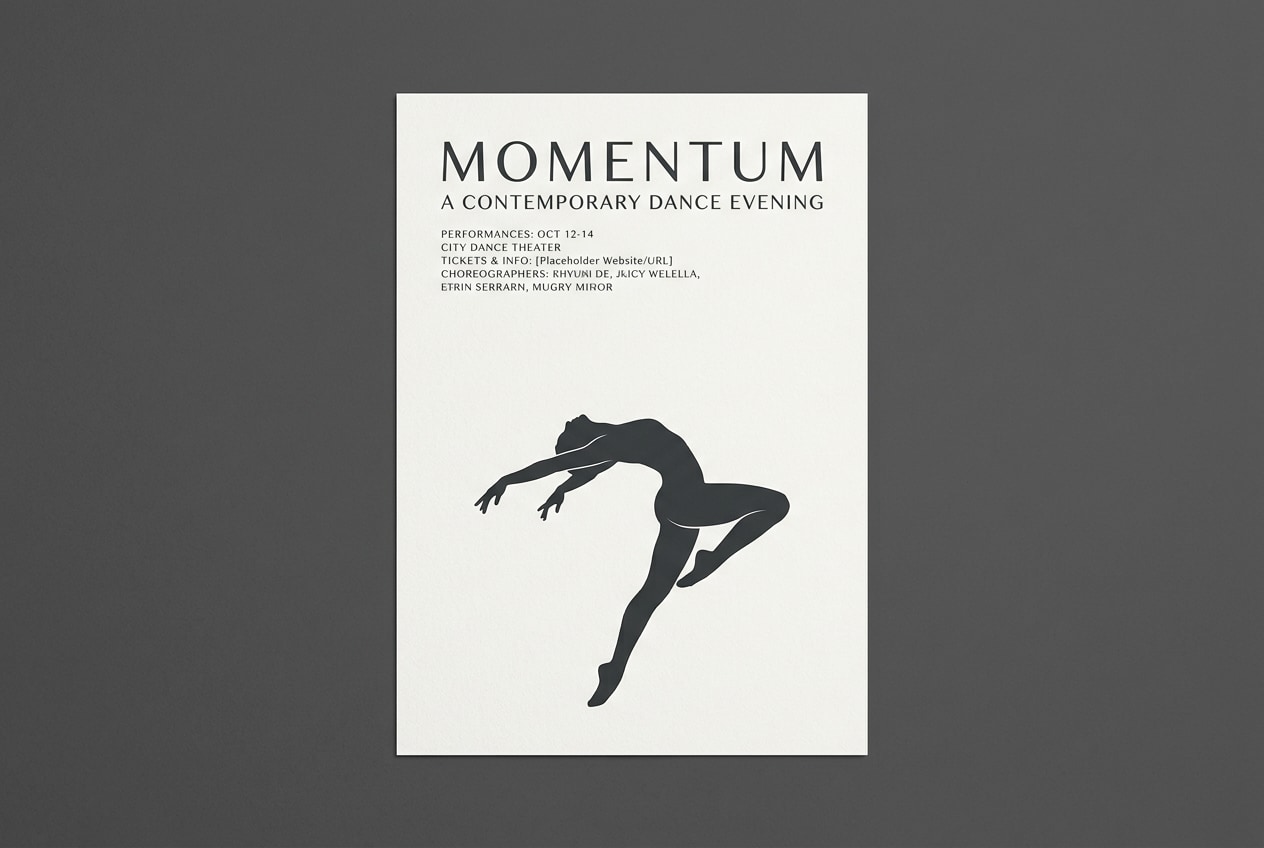Stand out with minimalist dance poster AI design