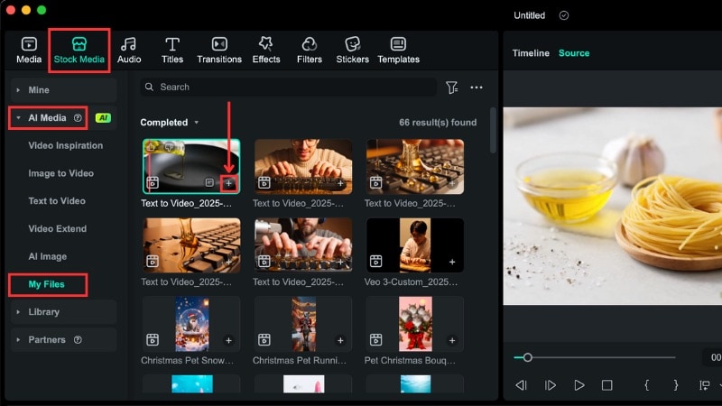 preview and insert video to the timeline